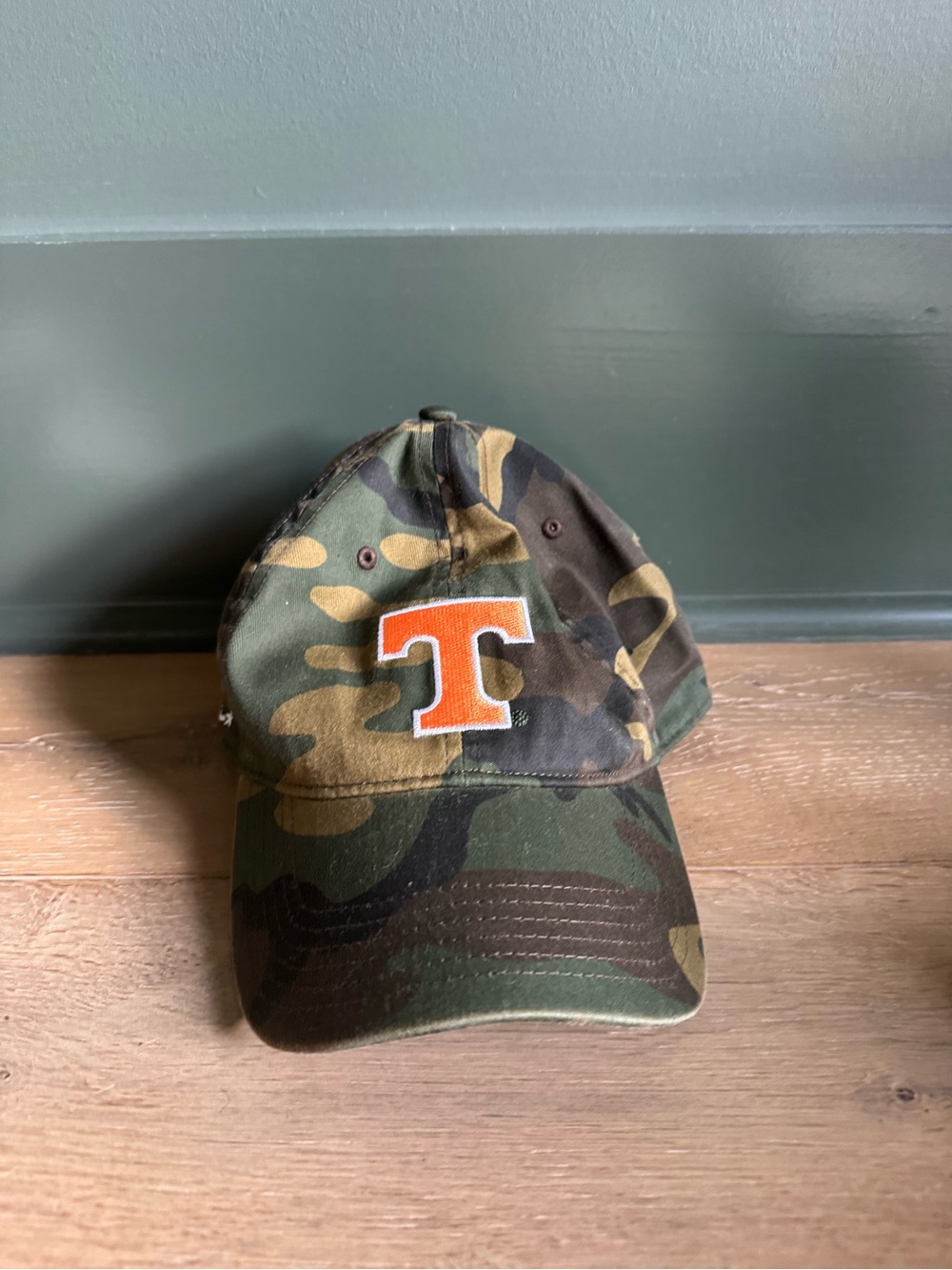 UT Camo Baseball Cap with Orange 'T'